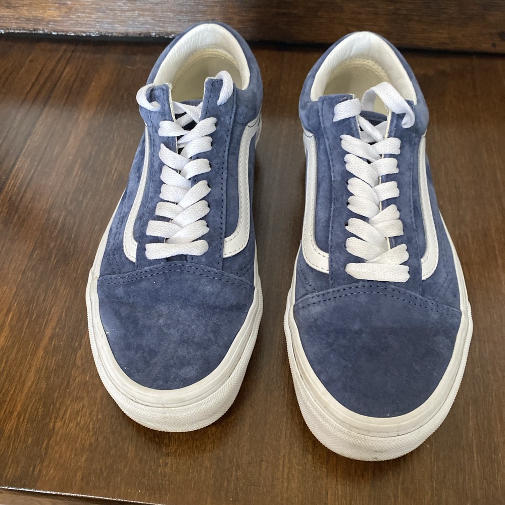 Vans Old Skool Pig Suede Indigo Blue Low Top Sneaker Mens 6.5 Womens 8